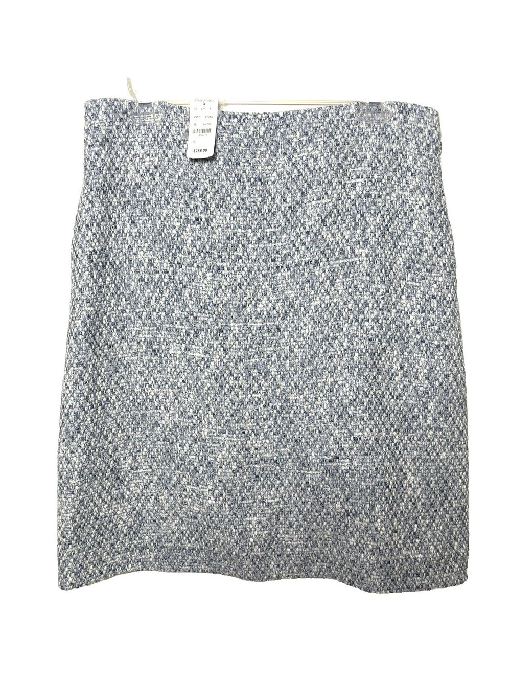 Brooks Brothers Womens Tweed Pencil Skirt Blue and White Size 10 NWT